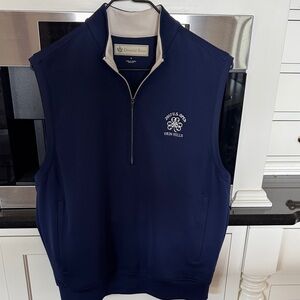Donald Ross Navy Golf Quarter-Zip Vest